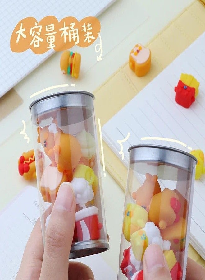 Radhya Accessories Cute Fast Food Mini Erasers Jar (20 pcs) Pencils Erasers for Kids, Birthday Return Gift Burger Erasers - Image 3